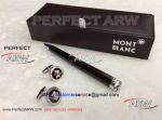 Perfect Replica - Montblanc Black Ballpoint Pen And Stainless Steel Cufflinks Set